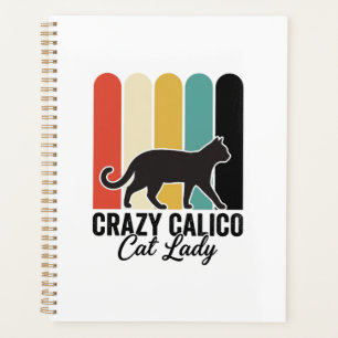 Dame de chat calico folle Design de chat rétro vin