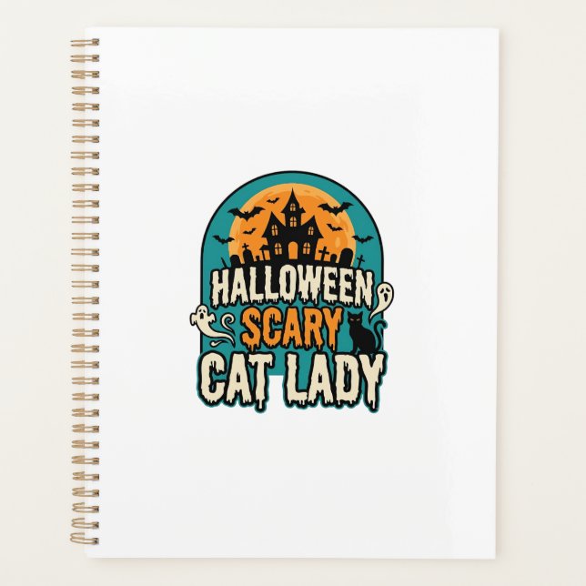Dame de chat Halloween Épouvantable Maison hantée  (Devant)