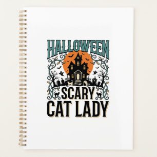 Dame de chat Halloween Maison hantée effrayante Vi