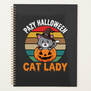Dame de chat Halloween Sorcière Citrouille Design