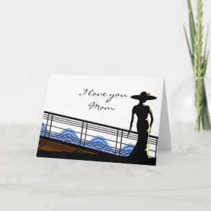 Dame de la Fête des Mères sur une carte de bateau