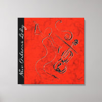 Dame de la Nouvelle-Orléans - Violon sur toile env