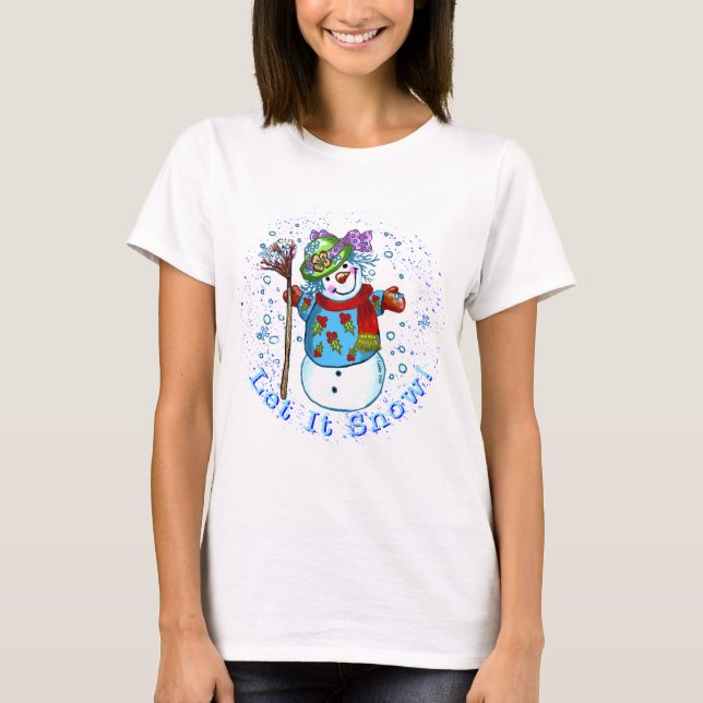 Dame de neige Bonhomme de neige tshirt (Devant)