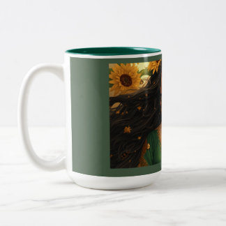 Dame de Tournesol Persan Mug | Art Floral Élégant