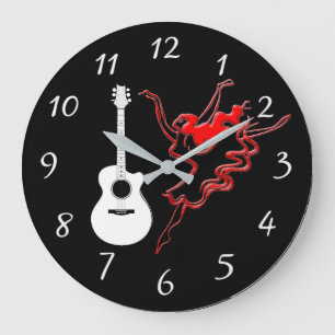 Dame en rouge Acrylique Horloge murale