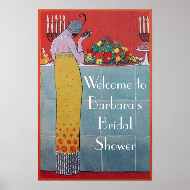 DAME ET FRUITS TABLE SET ART DÉCO MARIAGE SHOWER (Devant)