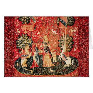 DAME ET LICORNE Fleurs,Animaux Fantaisie Noël