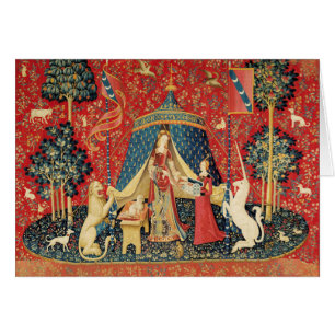 DAME ET LICORNE Fleurs,Animaux Fantaisie Noël