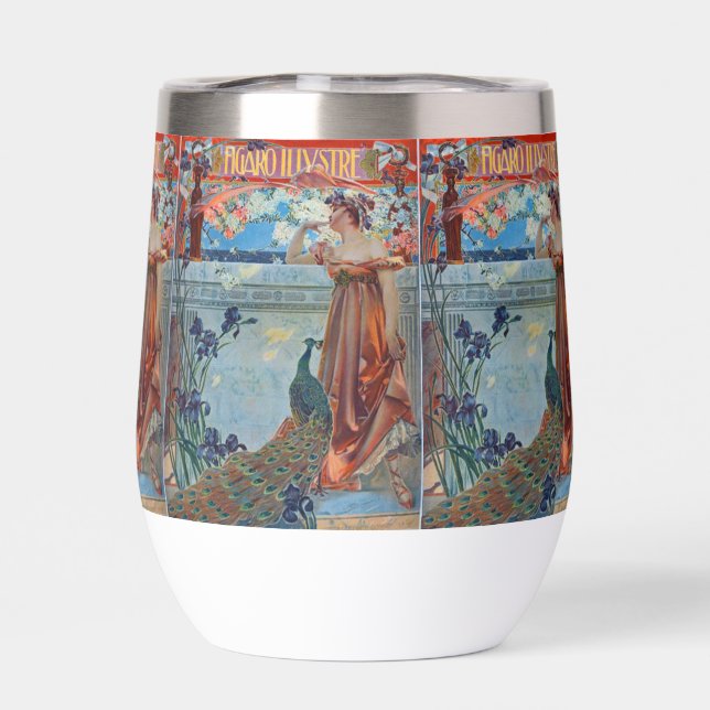 Dame et paon Art nouveau (Arrière)