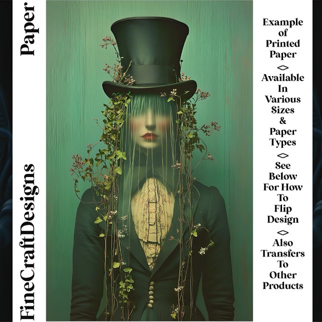 Dame Ethérée, Voile, Yeux Obscurcis CR9 Papier art (Créateur téléchargé)