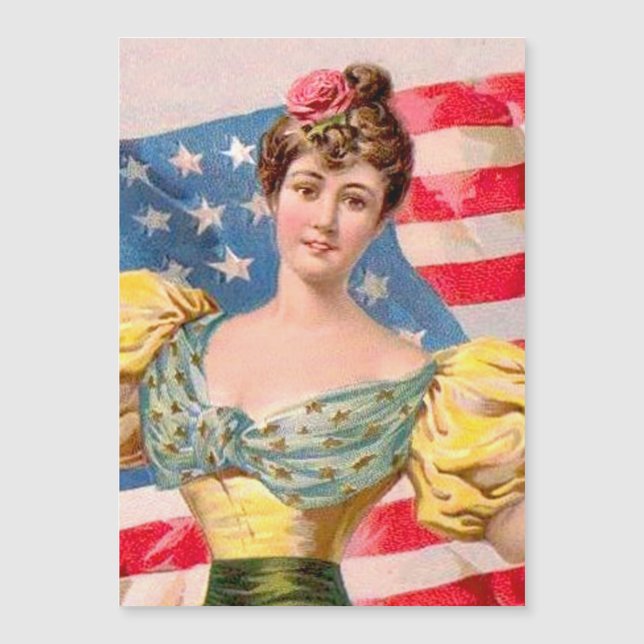 Dame Liberté Drapeau Américain Indépendance  (Devant)