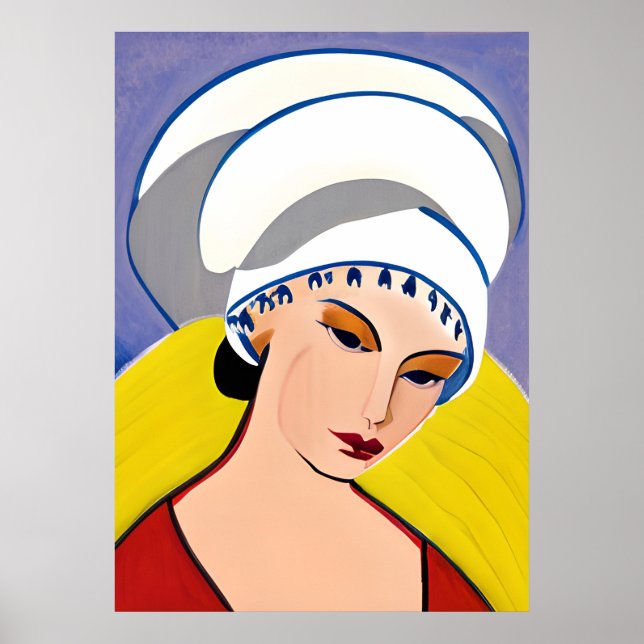 Dame moderne Art déco à Turban (Devant)