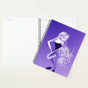 Dame musicienne saxophoniste Bleuet