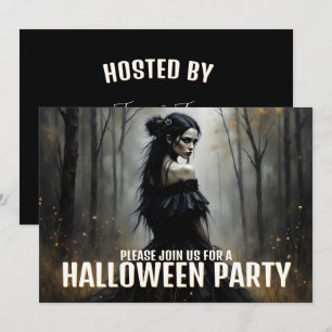 Dame Mystique dans une sombre forêt d'Halloween