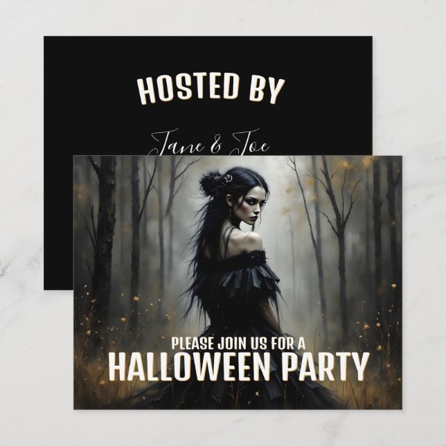 Dame Mystique dans une sombre forêt d'Halloween (Devant / Derrière)