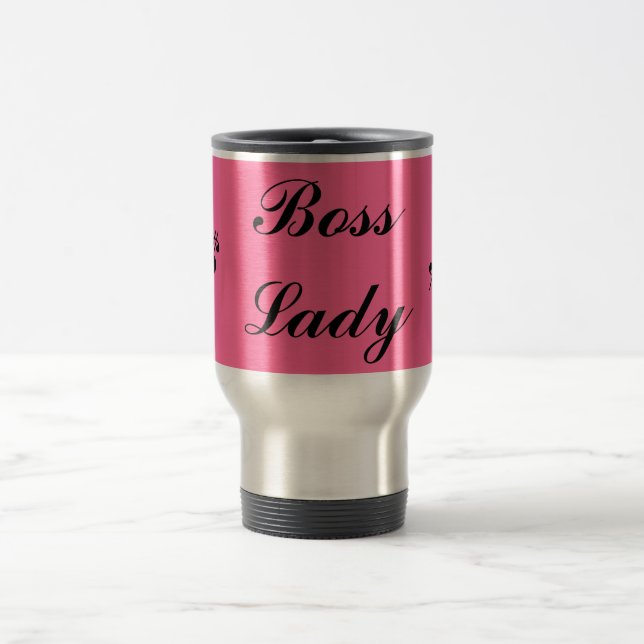 Dame patronne, $, $, Tasse de voyage (Centre)