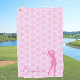Dame rose amusante serviette de golf personnalisée