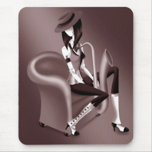 Dame Saxophoniste - Tapis de souris inspiré du Jaz