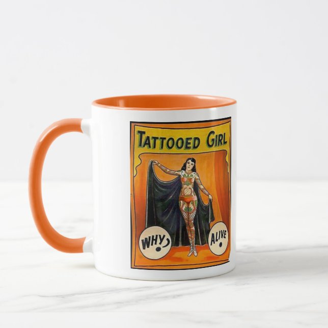 Dame tatouée - Mug Poster de Cirque Vintage (Gauche)