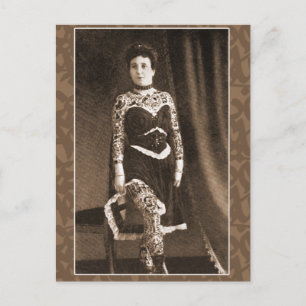 Dame tatouée sur cartes, cartes postales