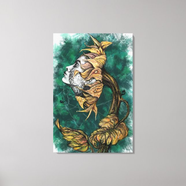 Dame Tournesol Surréalisme Impression sur Toile -  (Recto)