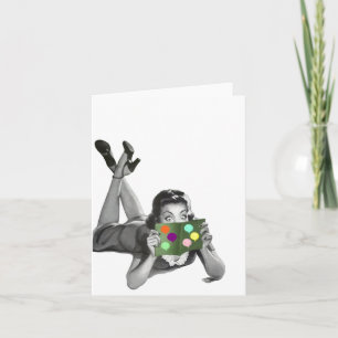 Dame Vintage rétro avec carte Balloon Vide TY