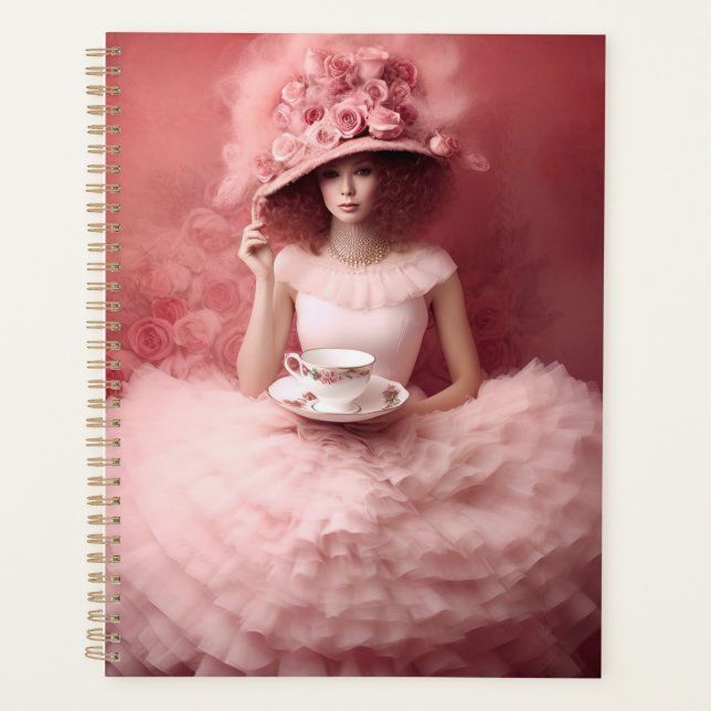 Dame Whimsical en rose avec Teacup (Devant)