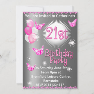 Dames 21e anniversaire de fête Invitation