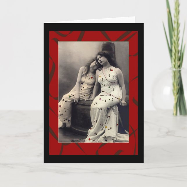 Dames avec cheveux longs Cartes de notes victorien (Devant)