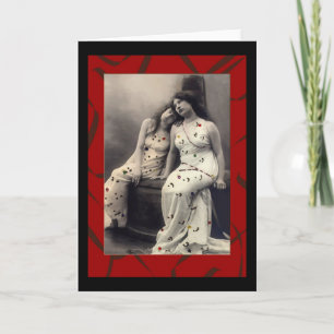 Dames avec cheveux longs Cartes de notes victorien