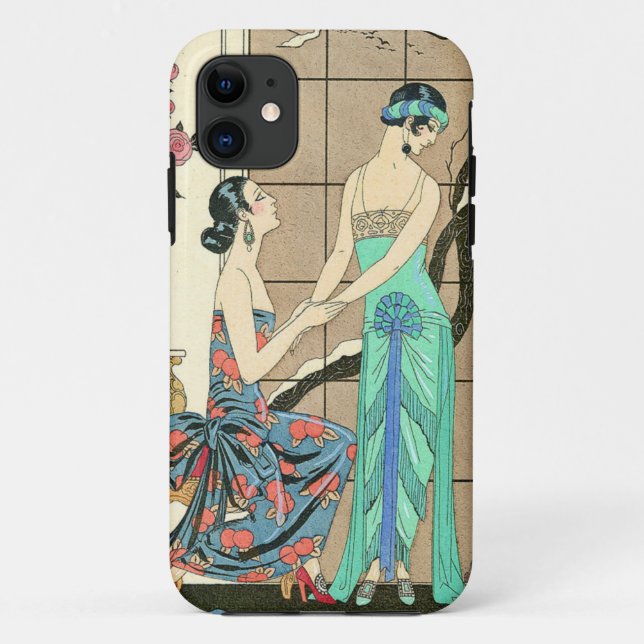 Dames d'art déco par le coque iphone de fenêtre (Dos)