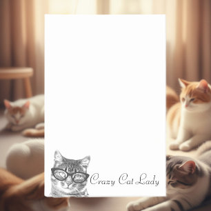 Dames de chat folles Post-it® kitty en lunettes