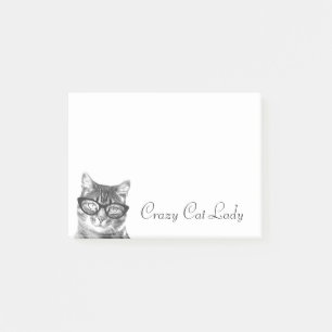 Dames de chat folles Post-it® kitty en lunettes
