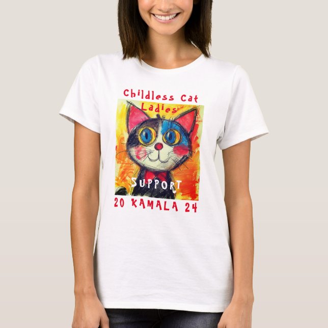 Dames De Chat Sans Enfant Pour Kamala T-Shirt (Devant)