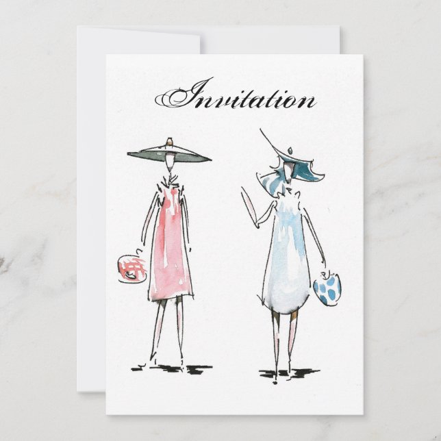 Dames en congé pour déjeuner Invitation (Devant)