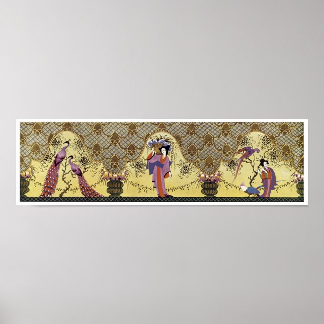 Dames et paons japonais Art déco (Devant)