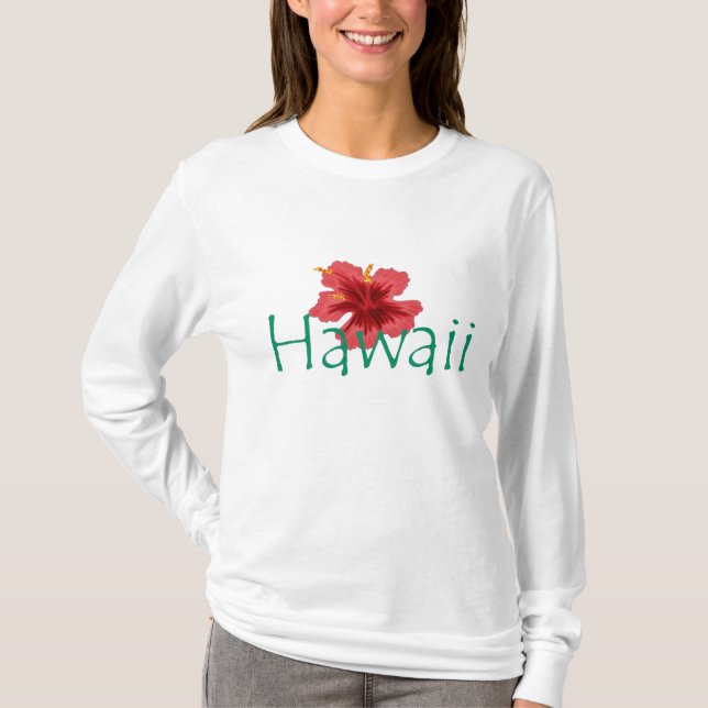 Dames Hawaii hibiscus sweat - shirt à capuche fleu (Devant)