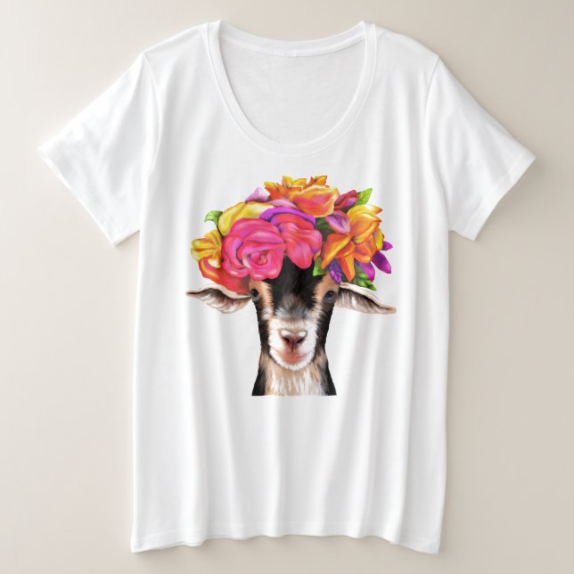 Dames Plus Taille Tee Posey la chèvre (Design devant)