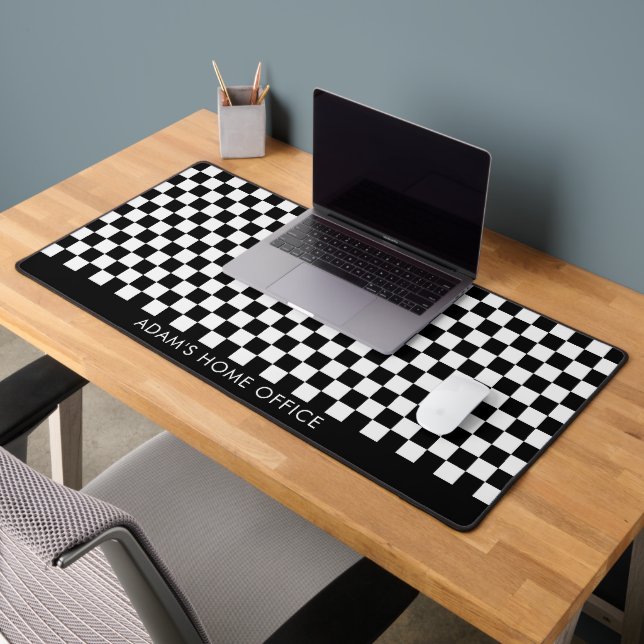 Damier à carreaux noirs et blancs Bureau École (Bureau 2)