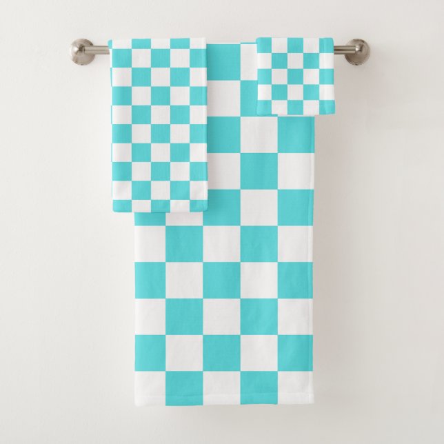 Damier bleu turquoise classique  (En situation)