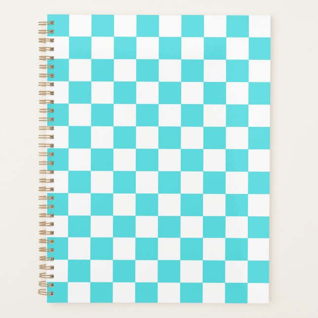 Damier bleu turquoise visuel classique  (Devant)