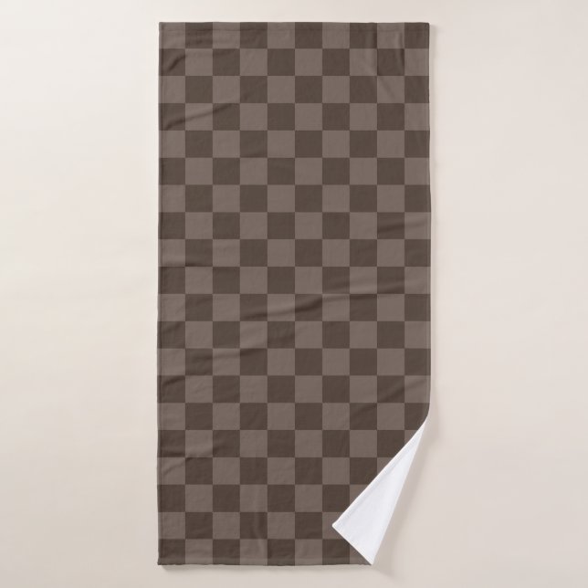  Damier brun foncé élégant (Serviette de bain)