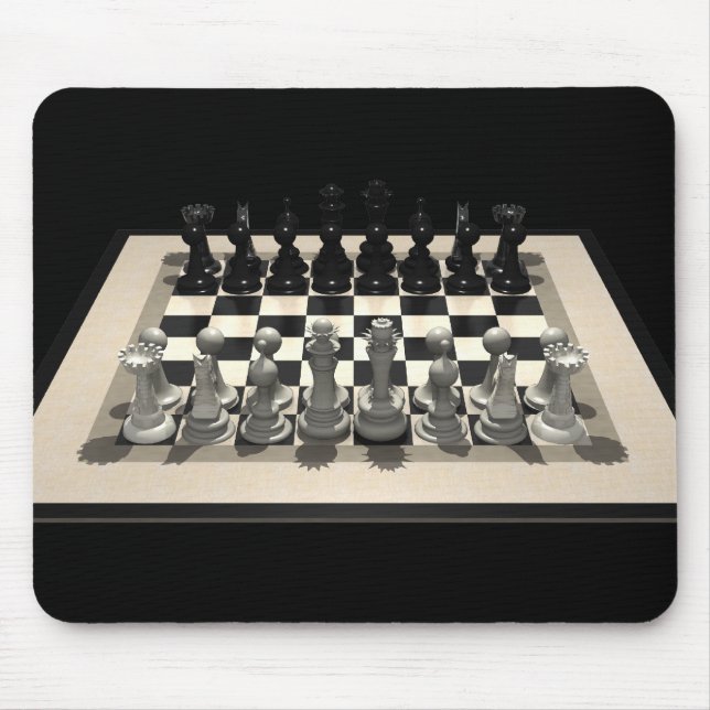 Damier et Pièces d'Échecs : Tapis de Souris (Devant)
