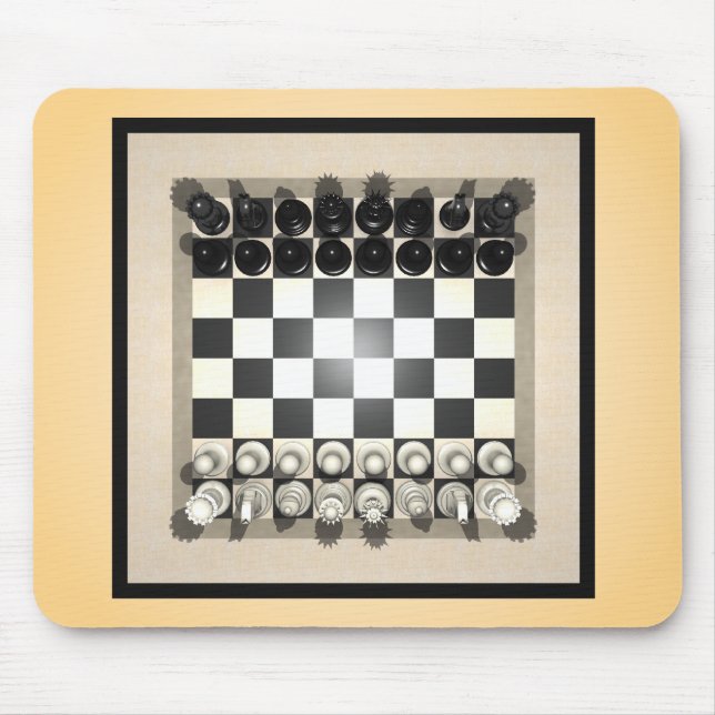 Damier et Pièces d'Échecs : Tapis de Souris (Devant)