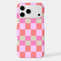 Damier Rétro Rose Tendance et Beige Sable
