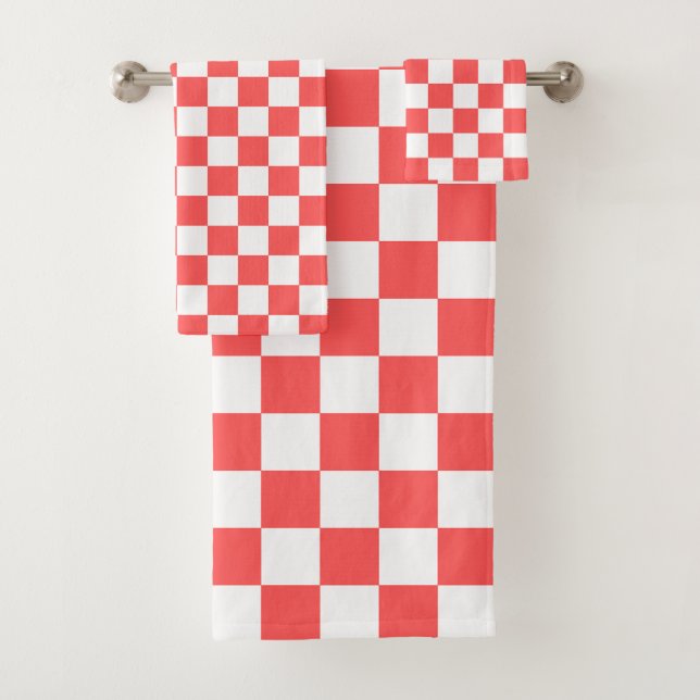 Damier rouge corail classique (En situation)