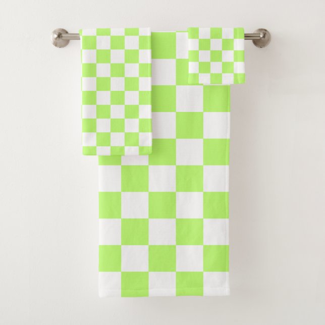 Damier vert lime visuel classique  (En situation)
