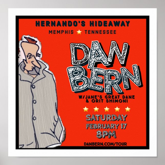 Dan Bern Winter Tour 2024 Poster (HH) (Devant)