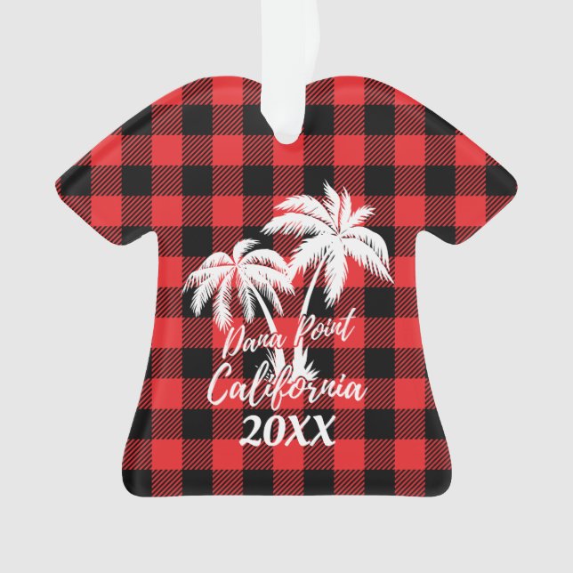 Dana Point California Palm Tree Plaid Personnalisé (devant)