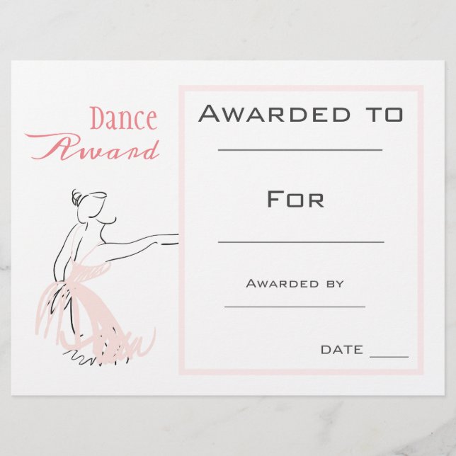 Dance award fille ballet danseuse rose (Devant)